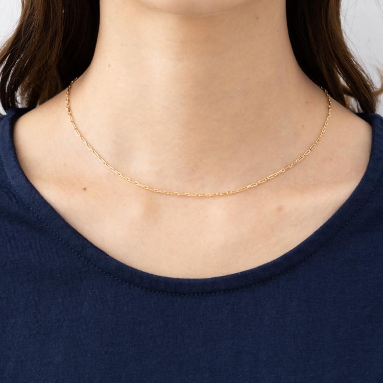 【最安値】K18 18金 18k YG ペーパークリップ ネックレス 40cm k18 ネックレス チェーン ペーパークリップ チェーン 40cm