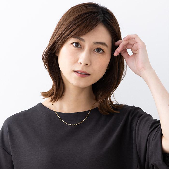 ペタルグラデーション チェーン ネックレス 純金 約42cm K24 24金　グラデーションネックレス 24金 ネックレス 純金ネックレス レディース k24ネックレスの画像