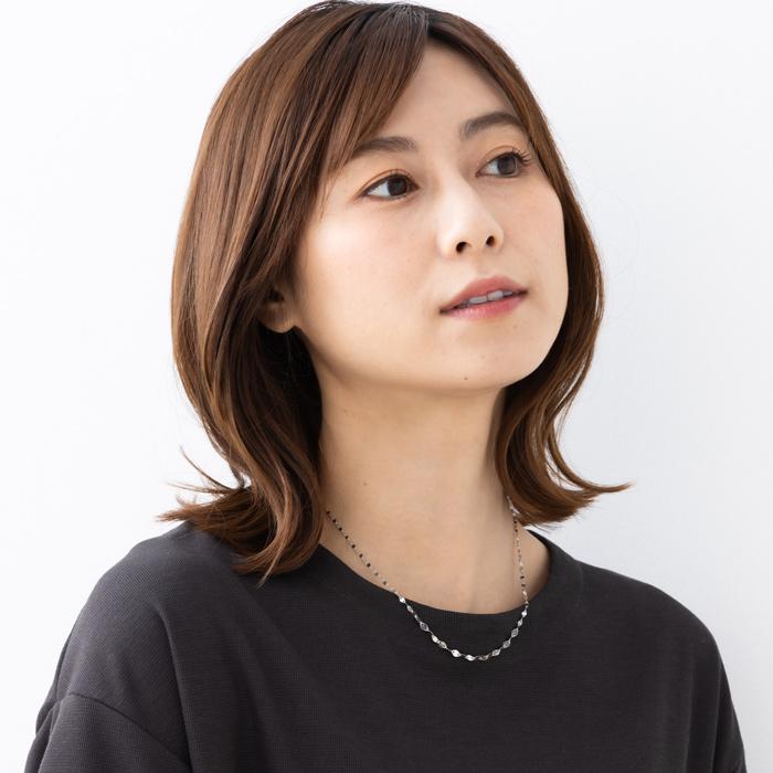 ペタルグラデーションチェーンネックレス 純プラチナ Pt999 グラデーションネックレス  ネックレス ネックレス レディース 純Pt ネックレスの画像