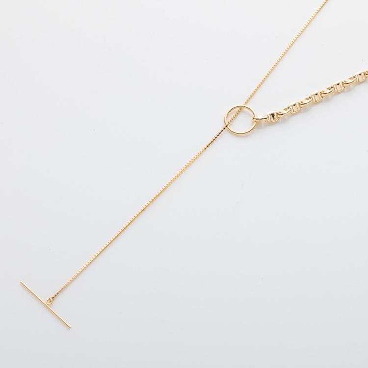 約80cm】 中空 K18 ベネチアンチェーン スカルチェーン ドッキング