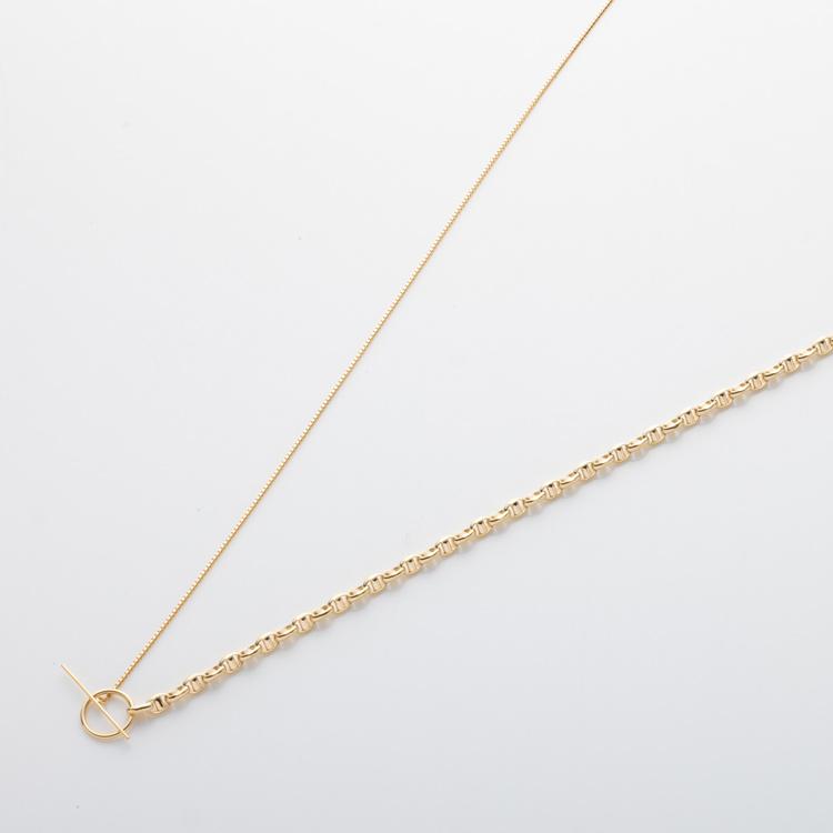 約80cm】 中空 K18 ベネチアンチェーン スカルチェーン ドッキング