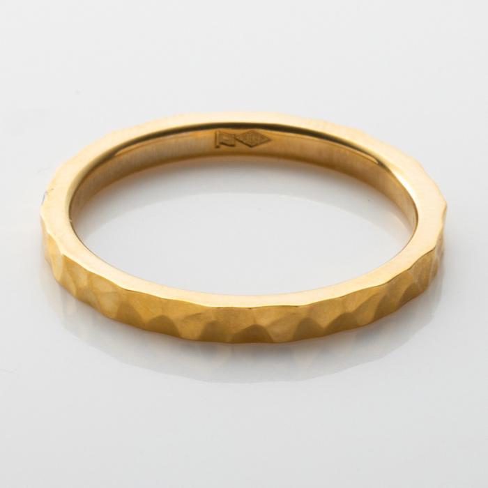 純金 鍛造 槌目 リング 造幣局ホールマーク入り 幅約2mm K24 24金
