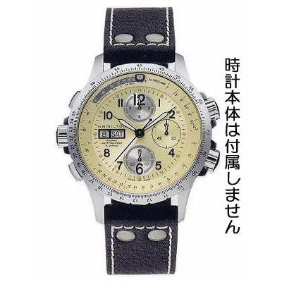 H690776104/カーキエックスウインド用ダークブラウンカーフベルト22mm/ハミルトン純正｜j-tajima｜05