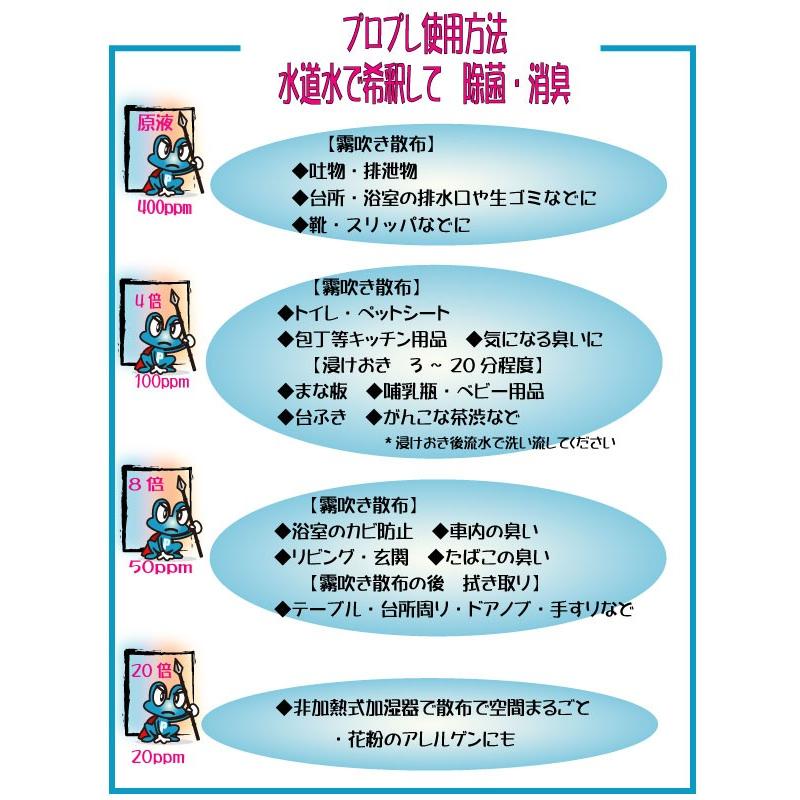 微酸性次亜塩素酸水溶液　ウイルス・花粉等　除菌・消臭に！　　（propre：プロプレ）　4リットル |  | 01