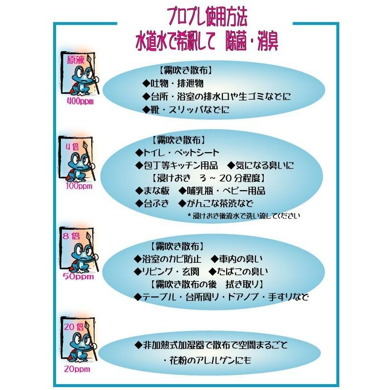 微酸性次亜塩素酸水溶液　ウイルス・花粉等　除菌・消臭に！　　（propre：プロプレ）　8リットル |  | 01