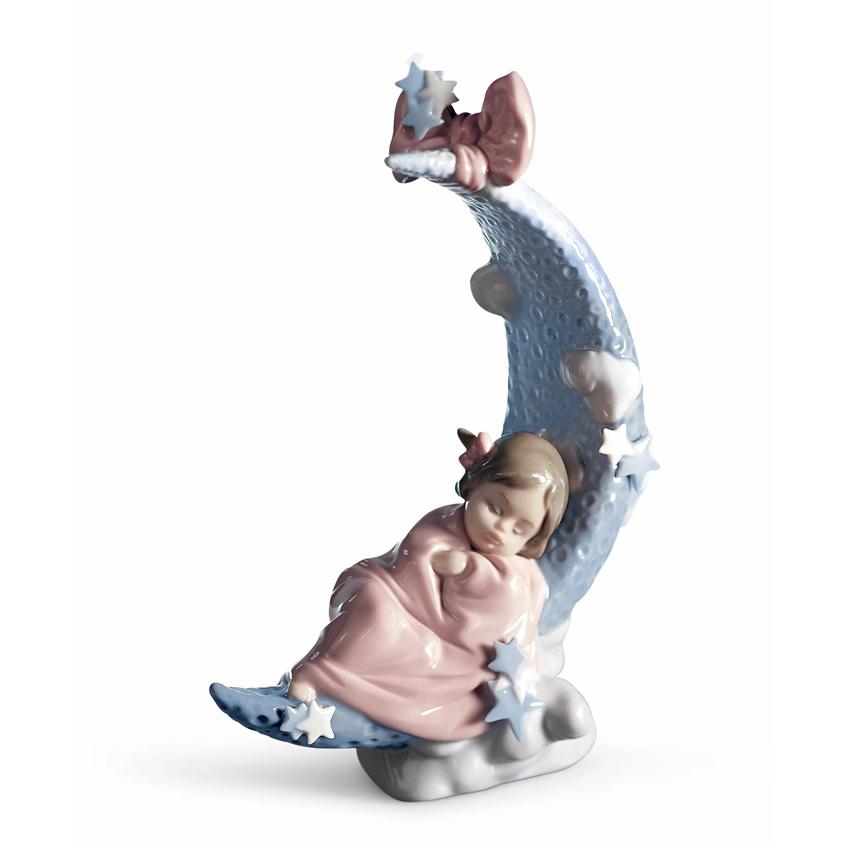 お月さまの夢 LLADRO リヤドロ 女の子 月 星 フィギュリン 置物