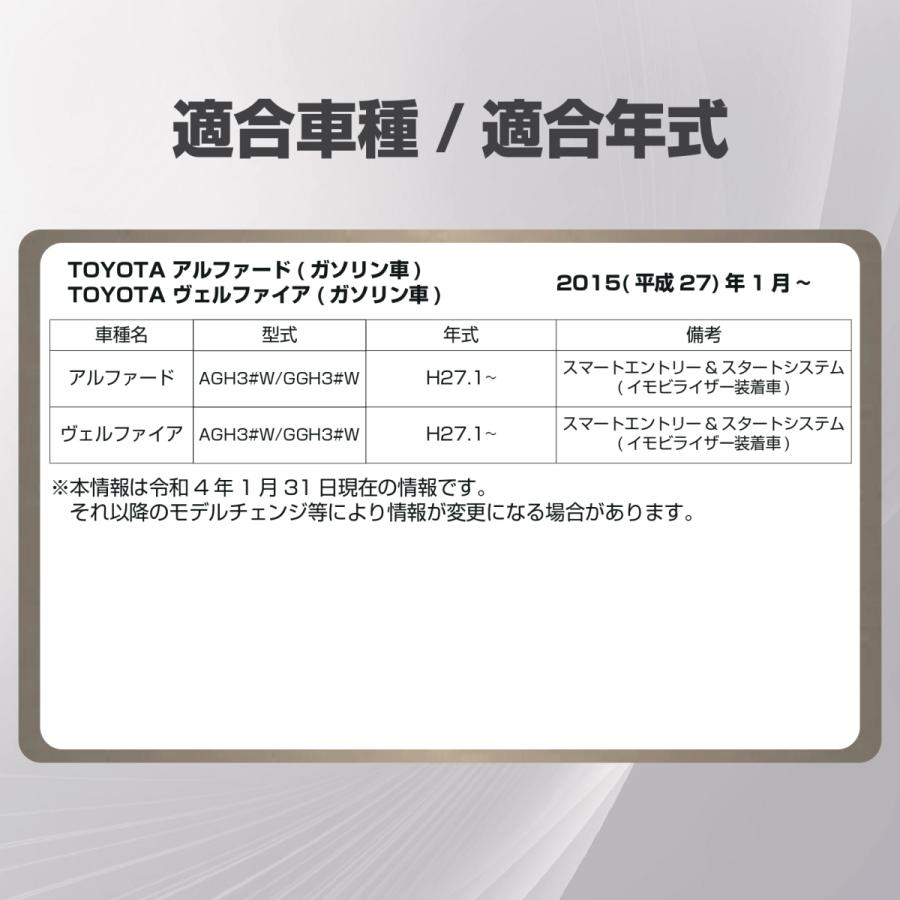 トヨタ アルファード ヴェルファイア 30系 AGH3#W GGH3#W用 平成