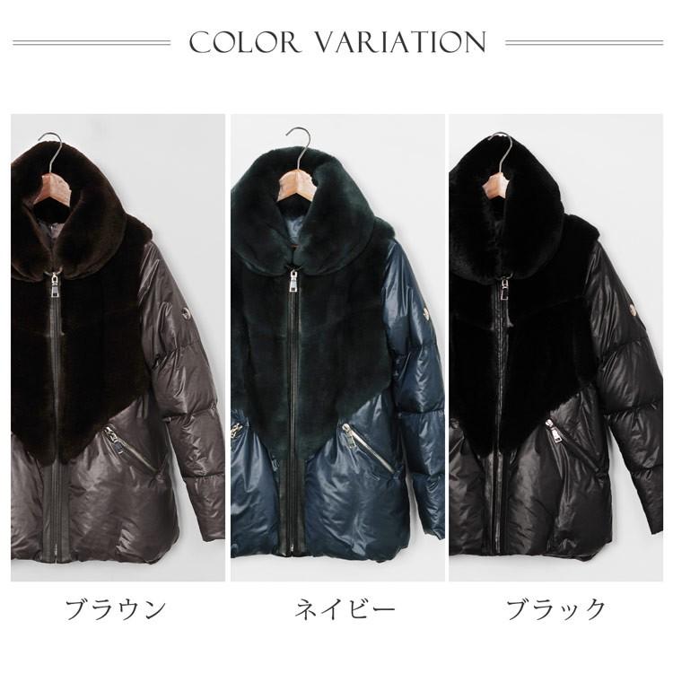 ダウン＆レッキスファージャケットイタリア製生地/レディース70cm(No.01000688)送料無料!! sankyo shokai（三京商会） ダウン ＆ レッキス ファー ジャケット