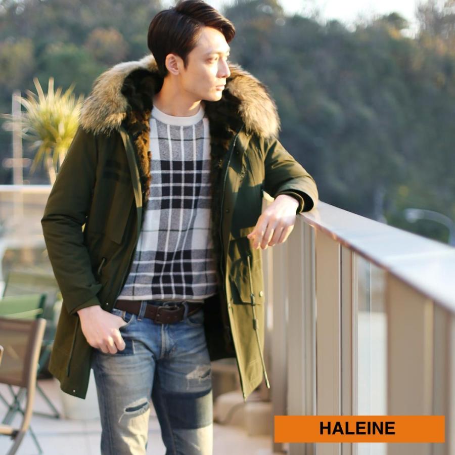 HALEINE ブランド モッズコート メンズ ミンク ライナー HALEINE ブランド モッズコート メンズ ミンク ライナー