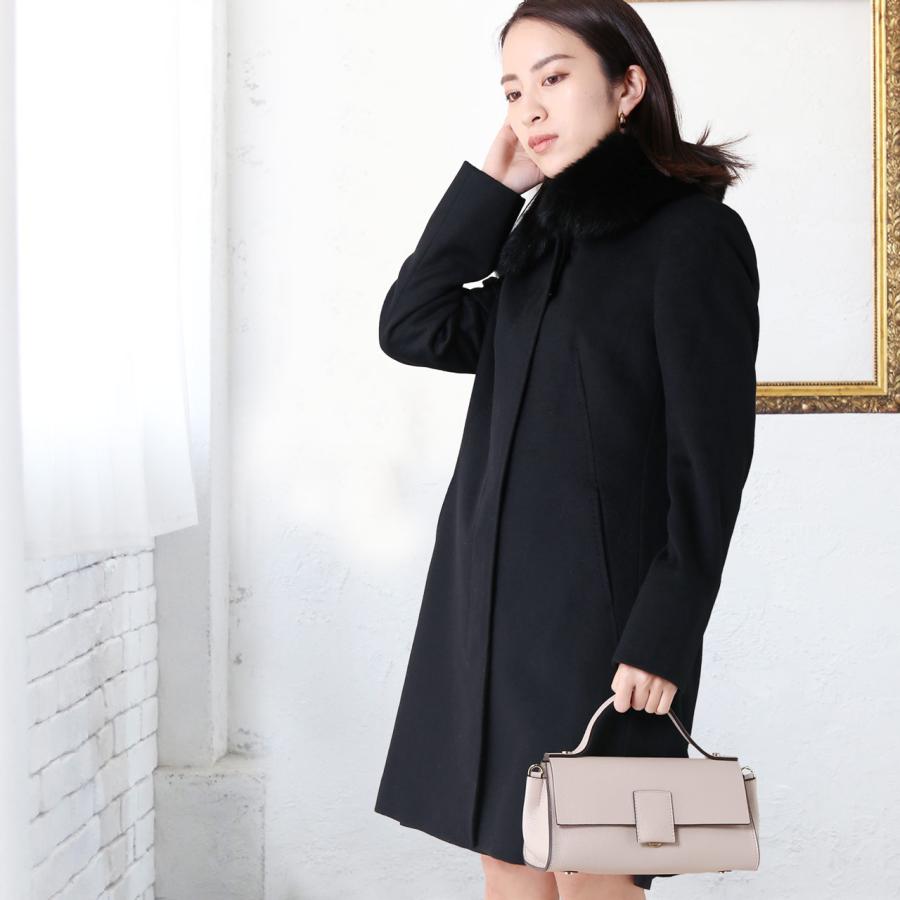 カシミヤ コート レディース カシミヤ100 フォックス 襟付き Saga Furs ギフト r Sankyo Shokai 三京商会 通販 Paypayモール
