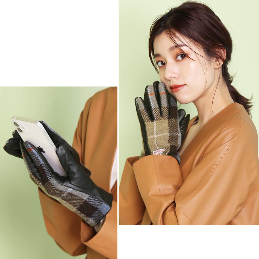 ハリスツイード 手袋 レディース ラム革 スマホ対応 レザー グローブ 全6色 ネコポスで送料無料 名入れ 可能 7f r r Sankyo Shokai 三京商会 通販 Yahoo ショッピング