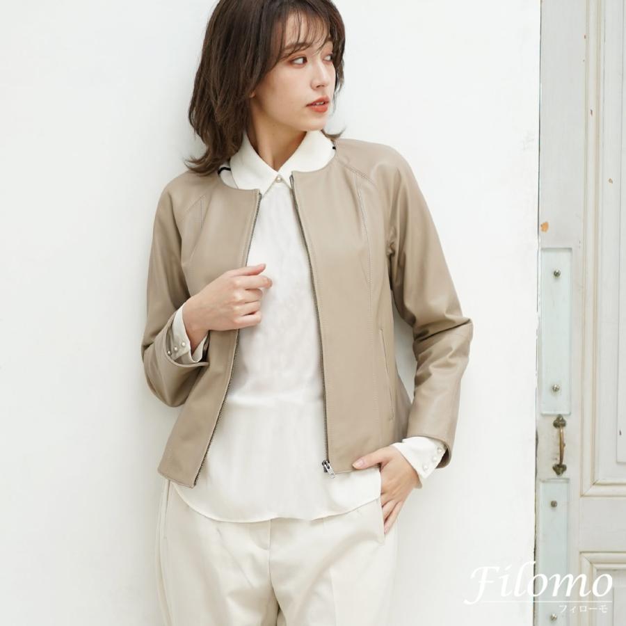 レザー ジャケット レディース ブランド Filomo ラムレザー 本革 ノーカラー シングル ライダース ジャケット アウター 軽量 春 秋 冬 女性 革(04000084r) :04000084r:sankyo shokai-三京商会 - 通販 - Yahoo!ショッピング レザー ジャケット レディース ブランド Filomo ラムレザー 本革 ノーカラー シングル ライダース ジャケット アウター 軽量 春 秋 冬 女性 革(04000084r) :04000084r:sankyo shokai-三京商会 - 通販 - Yahoo!ショッピング