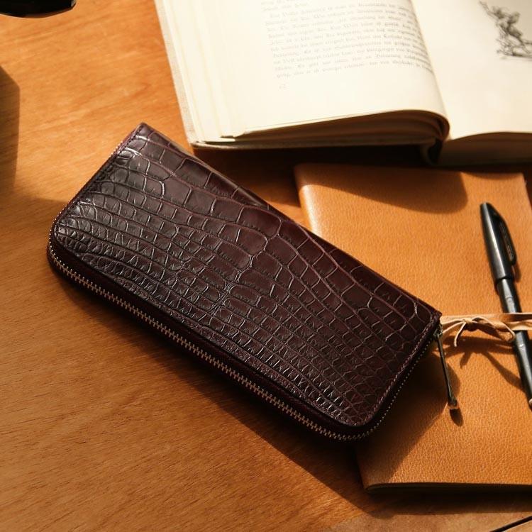 sankyo shokai（三京商会） 本革 財布 クロコダイル 長財布 マット加工