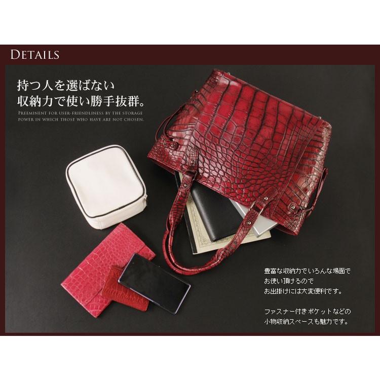 ［SALE］アリゲーター トートバッグ ハイシャイニング 目地染め 保証書 付き【爆買!!】の画像