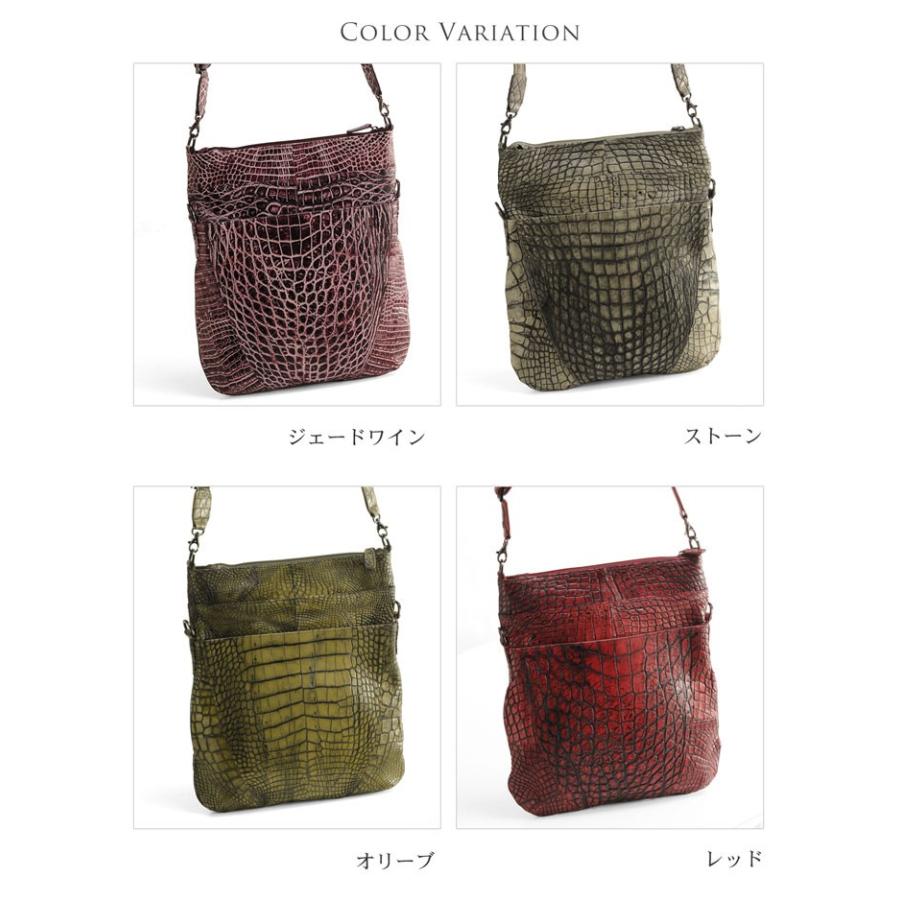 アリゲーター ショルダーバッグ 薄型 ハイシャイニング 2WAY 仕様 メンズ 父の日 軽量 A4対応 (No.06000516) 保証書 付き【爆買!!】の画像