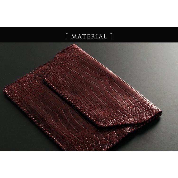 ヘンローン社製原皮使用 クロコダイル クラッチバッグ マット加工 ガーベラ / レディース(No.06000660) sankyo shokai（三京商会） クロコダイル クラッチバッグ マット加工