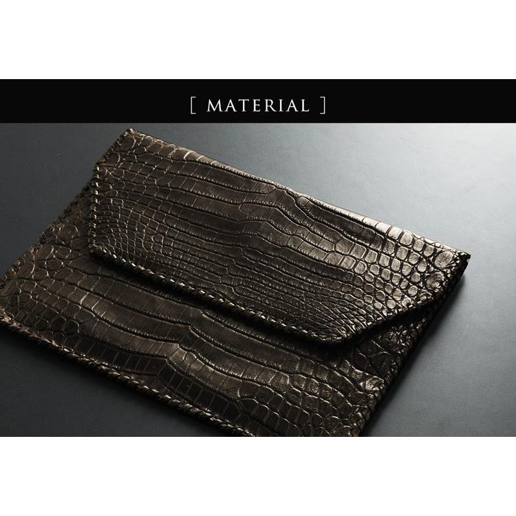 sankyo shokai [期間限定価格]クロコダイル クラッチバッグ マット加工 