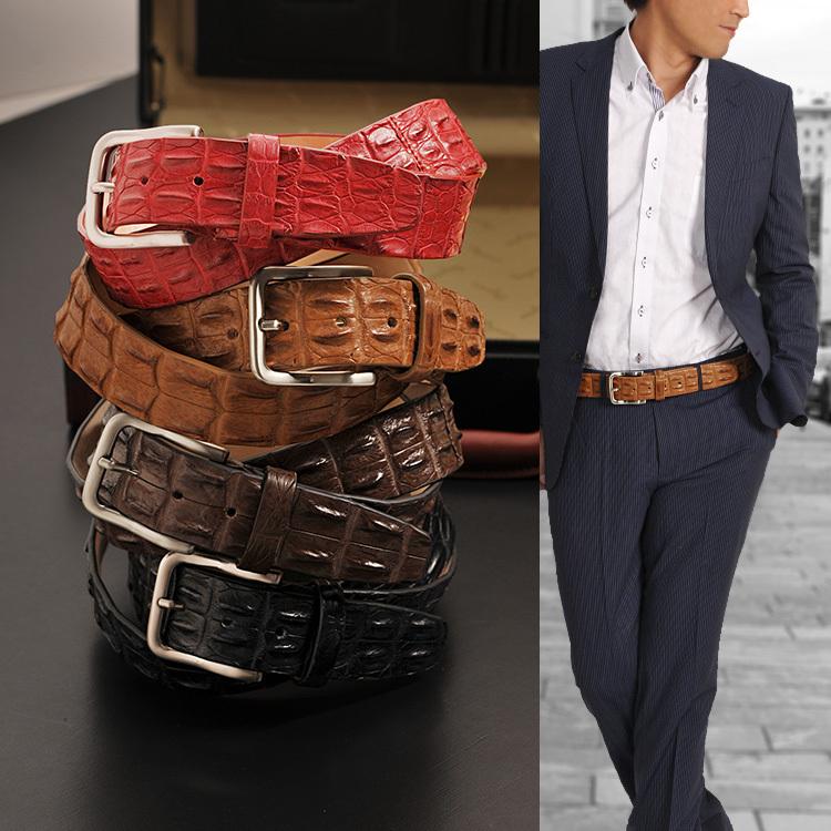 ベルト メンズ イタリア製ポロサスホーンバック 40mm/ ギフトシングルバックル(No.06000670-mens-1) sankyo shokai（三京商会） イタリア製 ポロサス ホーンバック ベルト