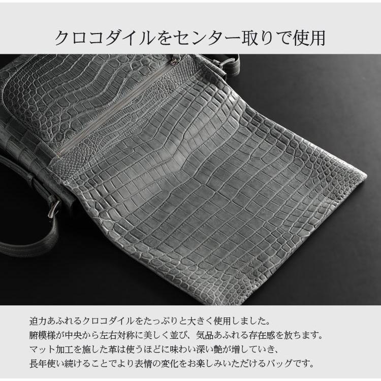 ［10%OFFクーポン］クロコダイル センター取り マット ショルダーバッグ かぶせデザイン / レディース A4 通勤バッグ 保証書 付き 母の日_2