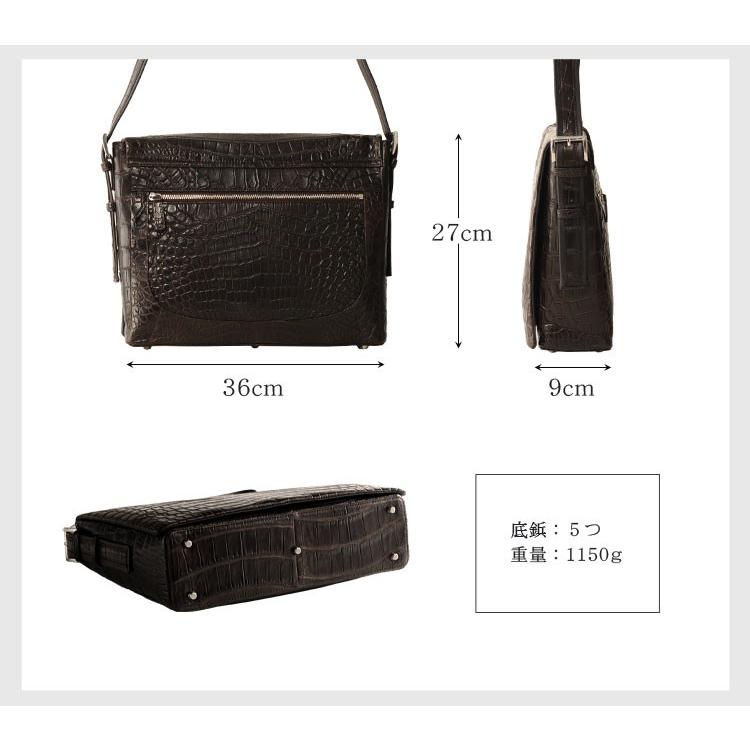 ［10%OFFクーポン］クロコダイル センター取り マット ショルダーバッグ かぶせデザイン / レディース A4 通勤バッグ 保証書 付き 母の日_4