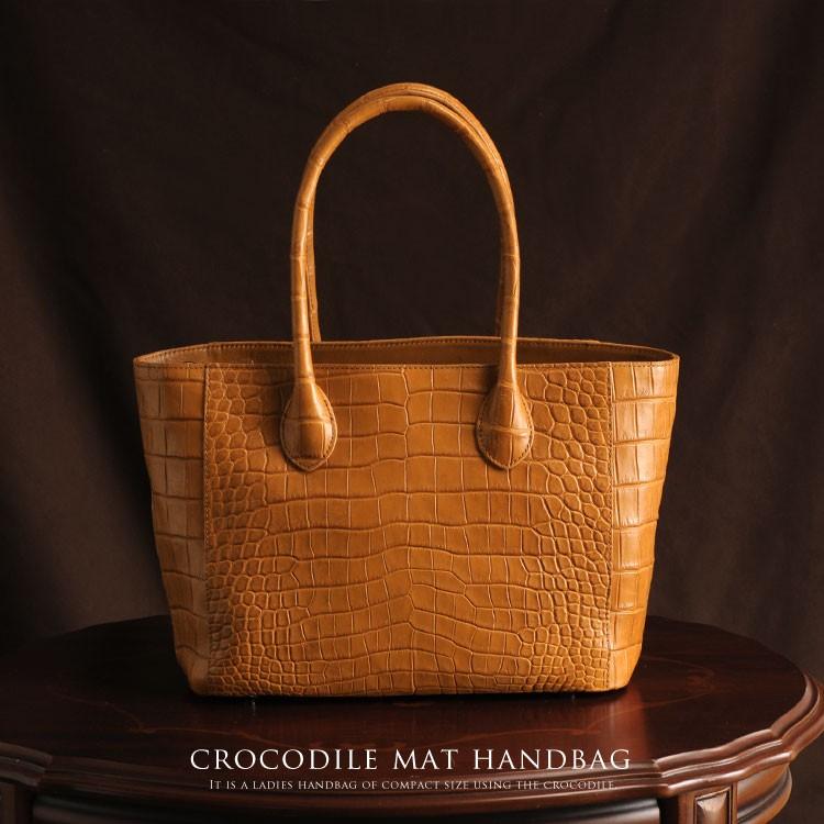 ［5%OFFクーポン］クロコダイルバッグ crocodile クロコダイルバッグ ハンドバッグ マット 加工 センター取り / レディース 保証書 付き 【爆買!!】の画像