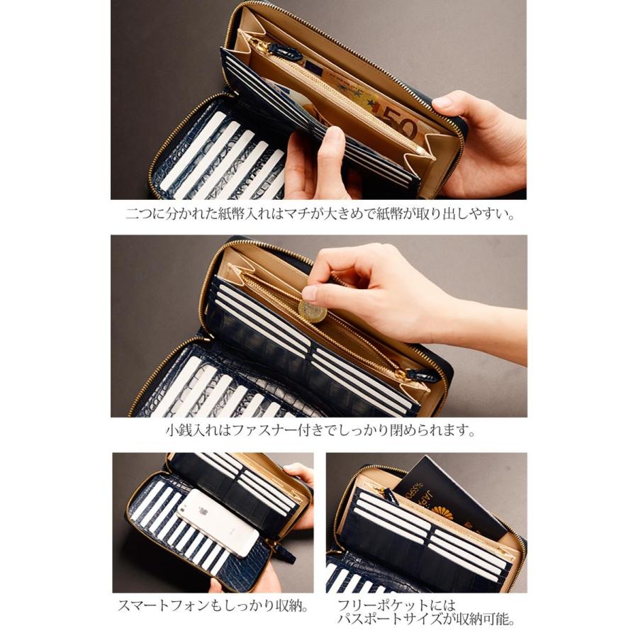 ［10%OFFクーポン］クロコダイル長財布 マット ラウンドファスナー 多機能 真鍮ファスナー ゴールド金具 メンズ(06000779-mens-1r) 金運【爆買!!】の画像