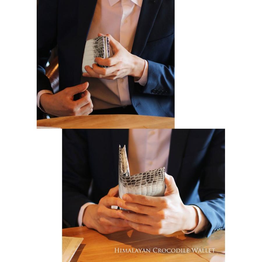 ［お買い得クーポン］ヒマラヤ クロコダイル メンズ 父の日 長財布 シャイニング 加工 無双 センター取り 一枚革 日本製 束入れ 短財布 ワニ革 金運【爆買!!】の画像