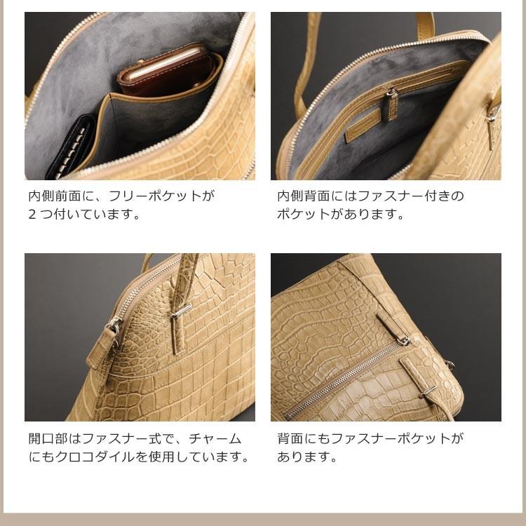 クロコダイルバッグ crocodile クロコダイル ハンドバッグ マット 加工 センター取り 2WAY 仕様 / レディース 保証書 付き｜j-white｜04