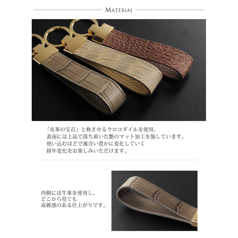 sankyo shokai クロコダイル マット キーホルダー ゴールド金具