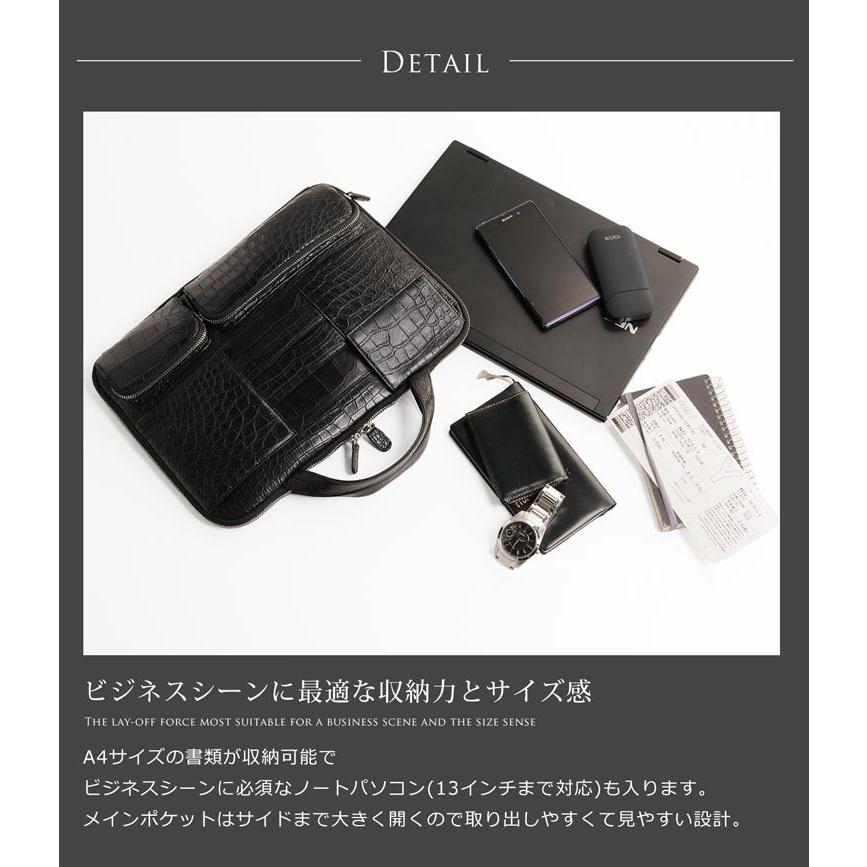 sankyo shokai（三京商会） クロコダイル 薄型 ビジネス バッグ マット