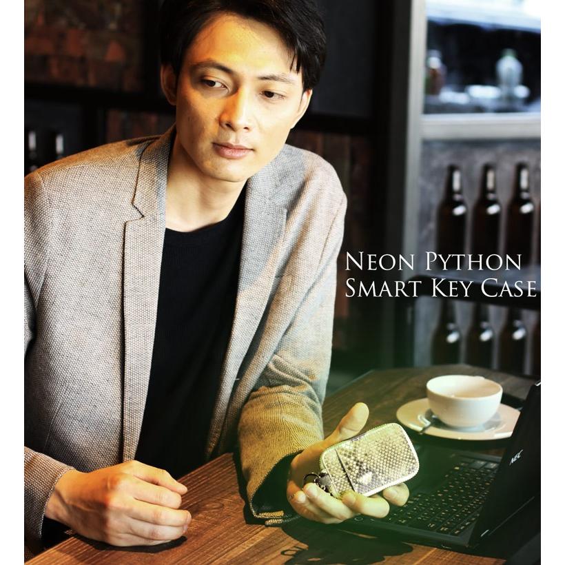 ダイヤモンド パイソン スマート キーケース メンズ 蓄光 ナチュラル