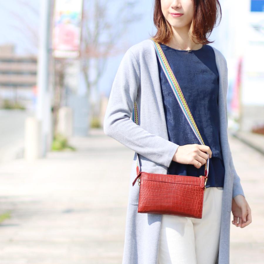 sankyo shokai [期間限定価格]クロコダイル マット 加工 ショルダー  