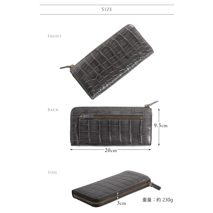 sankyo shokai フランス クロコダイル L字ファスナー 長財布