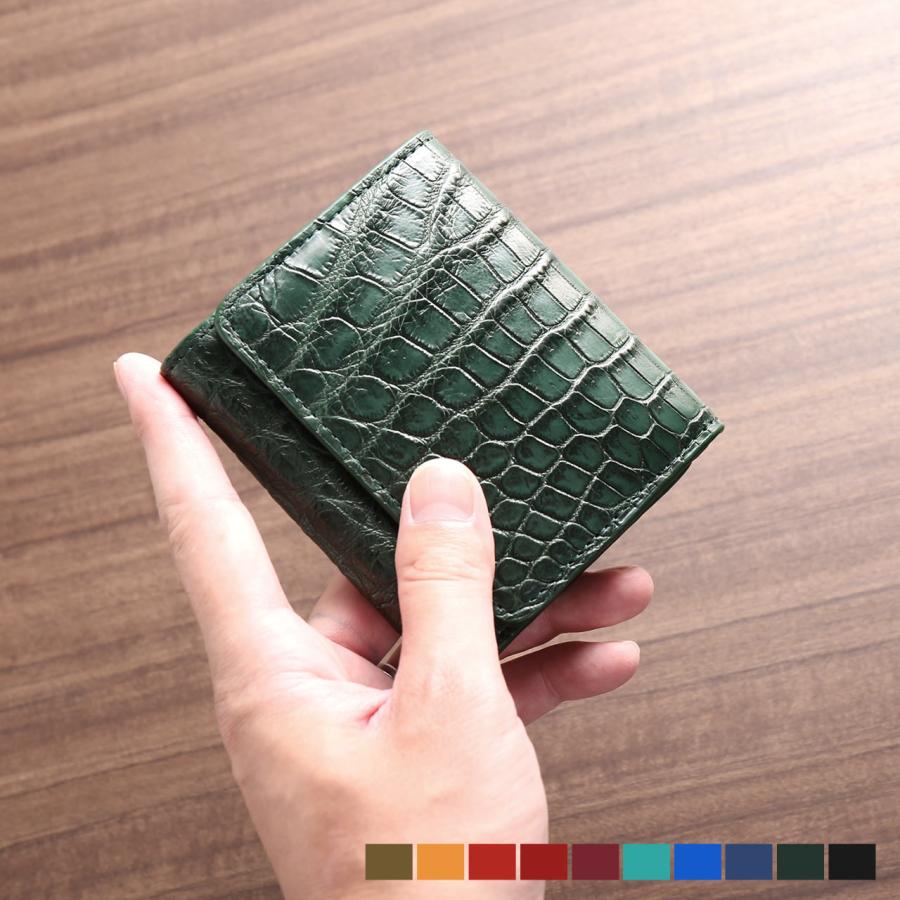 クロコダイル メンズ 財布 マット加工 ボックス型 小銭入れ 付き 二つ折り コンパクト 本革 Mens 1r ギフト ネコポスで送料無料 クリスマス Sankyo Shokai 三京商会 通販 Paypayモール