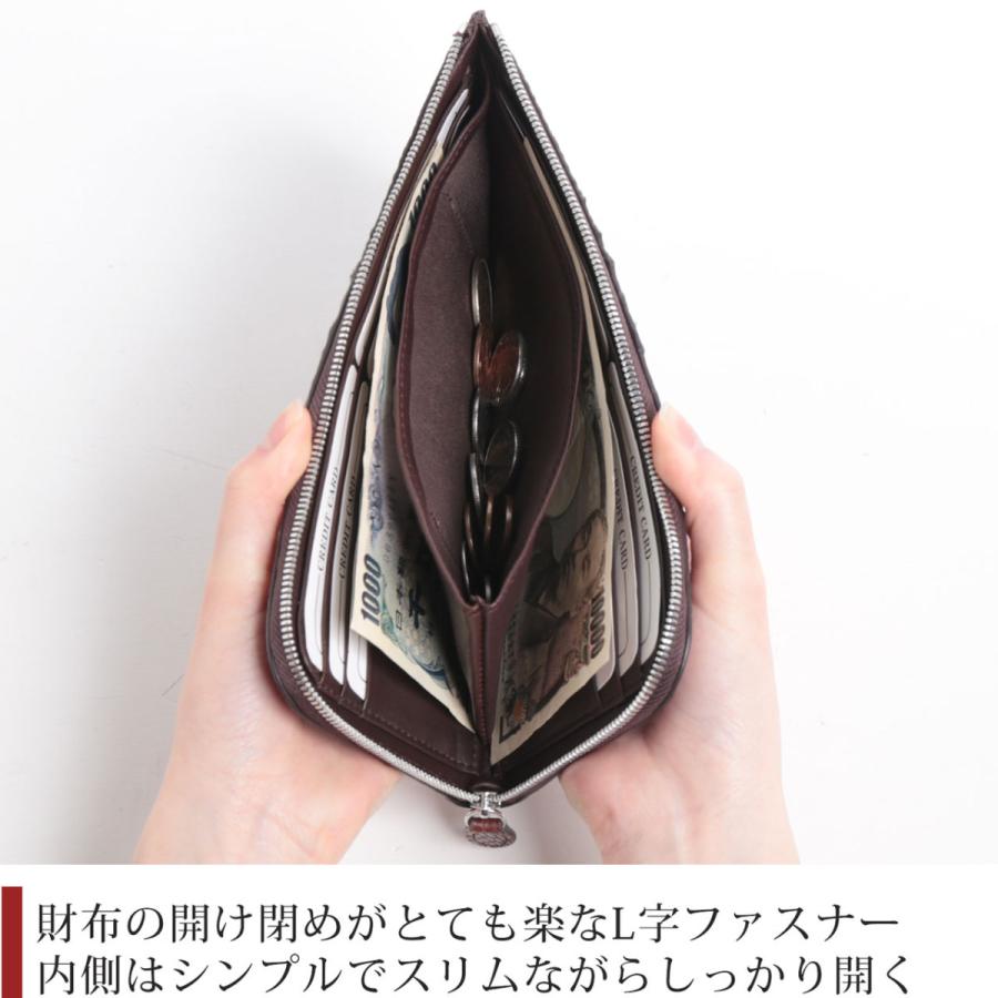 sankyo shokai クロコダイル ホーンバック L字ファスナー 長財布 