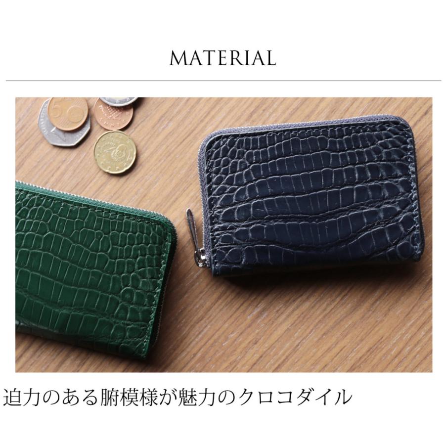 sankyo shokai（三京商会） ミニ財布 メンズ 本革 クロコダイル マット