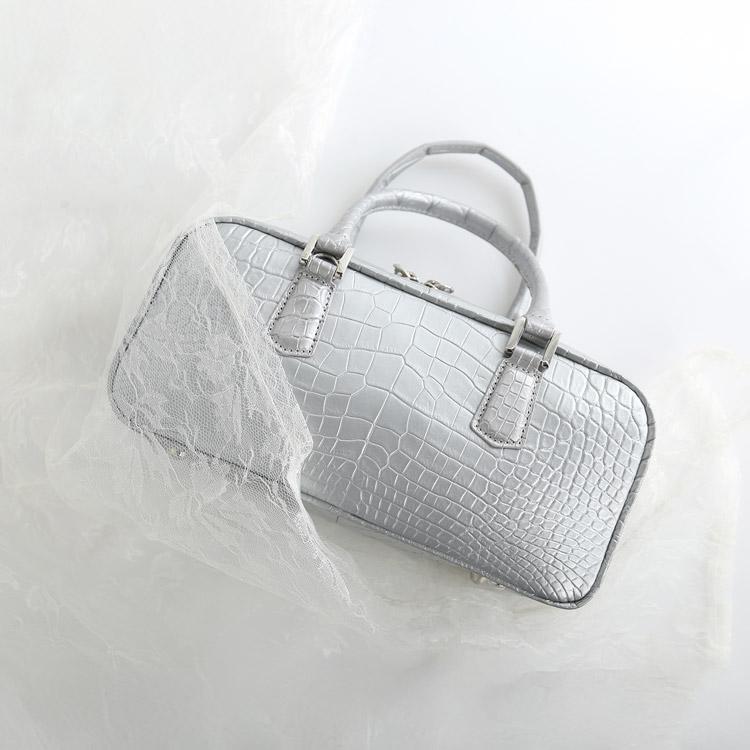 ［SALE］クロコダイル マット加工 2way ミニボストンバッグ (06001913r) 【爆買!!】の画像