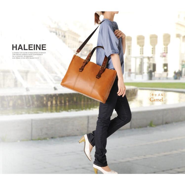 HALEINE［アレンヌ］ 牛革 トートバッグ 大 2way 日本製 ヌメ革 ハンドル ステッチ デザイン / レディース A4 通勤バッグ ブランド｜j-white｜14