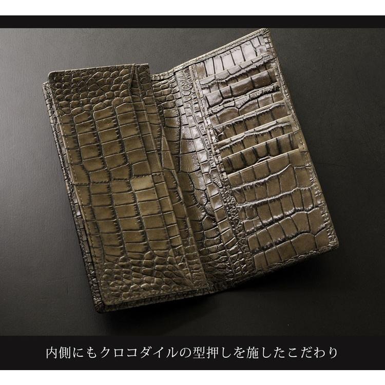 sankyo shokai（三京商会） イタリア製 牛革 束入れ クロコダイル 型