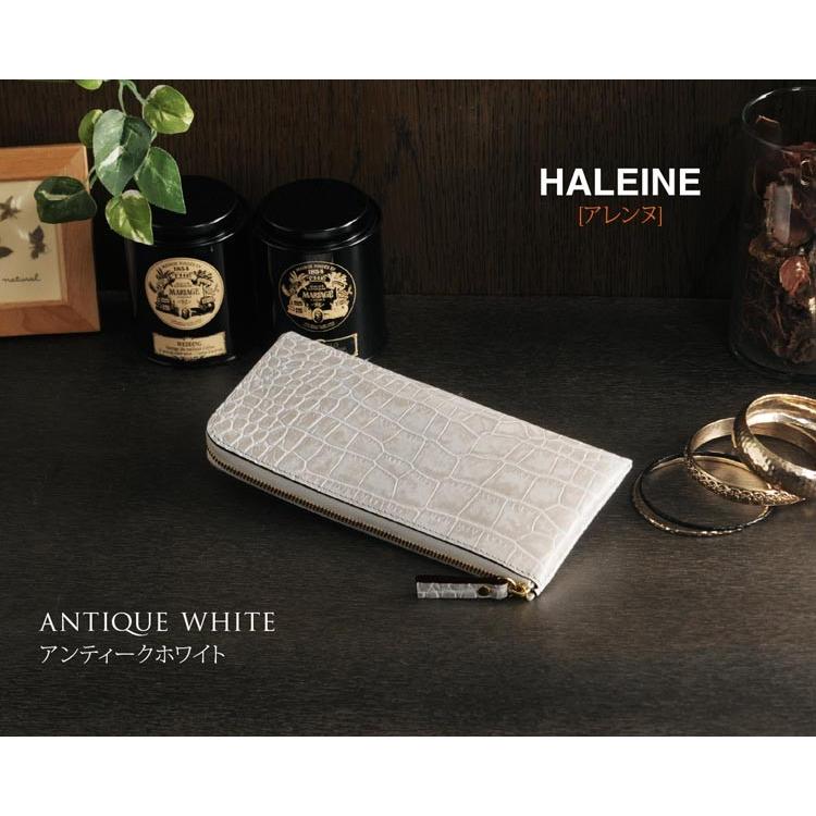 HALEINE クロコダイル 型押し 牛革 長財布 薄い L字ファスナー HALEINE クロコダイル 型押し 牛革 長財布 薄い L字ファスナー