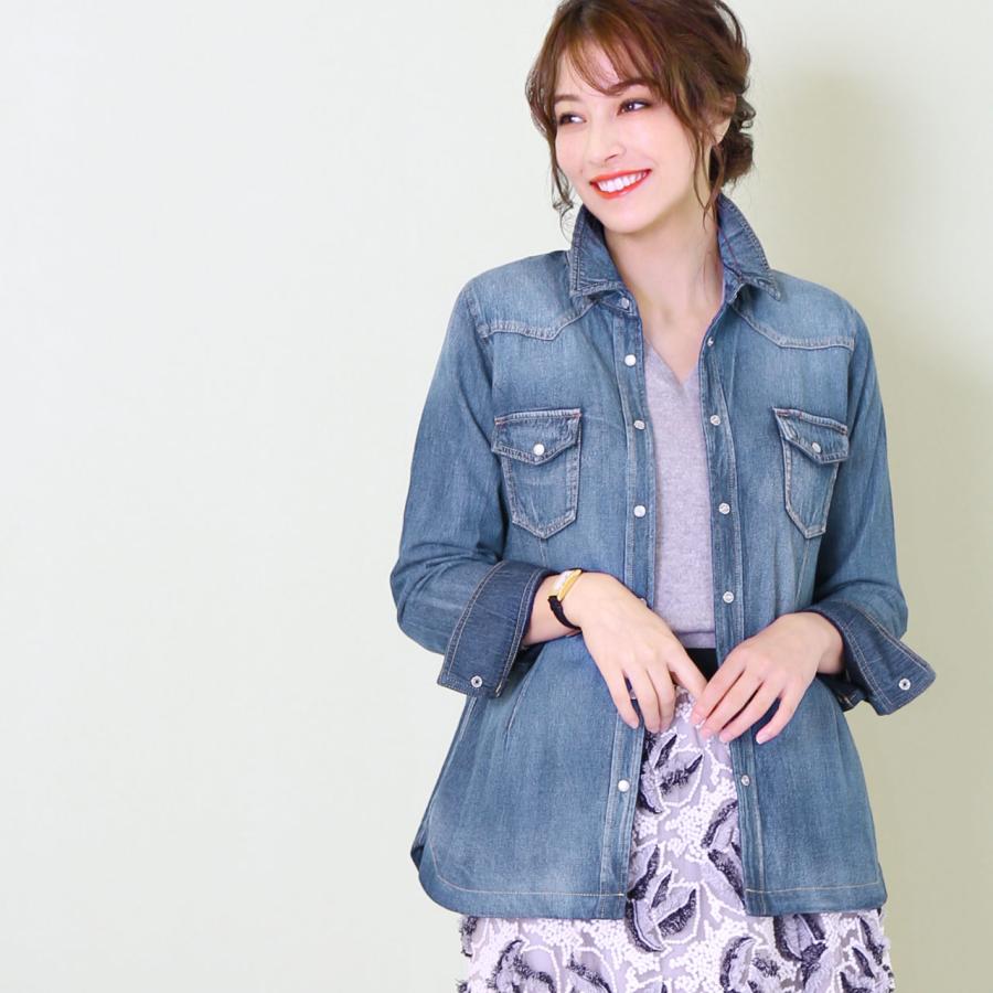 デニム シャツ インナー ダウン 付き ショート丈 レディース ギフト クリスマス Sankyo Shokai 三京商会 通販 Paypayモール