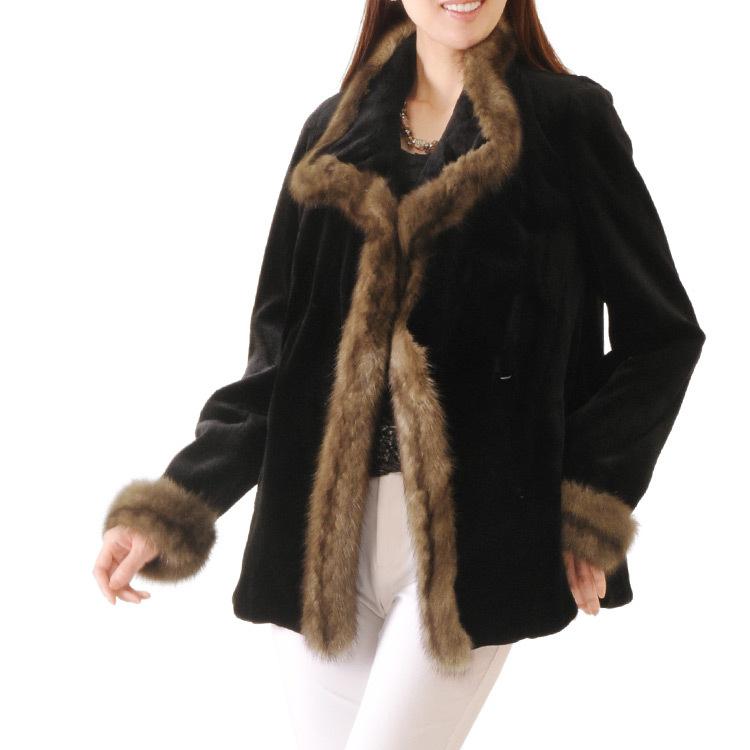 シェアード ミンク ジャケット ロシアンセーブル トリミング : 103305r  