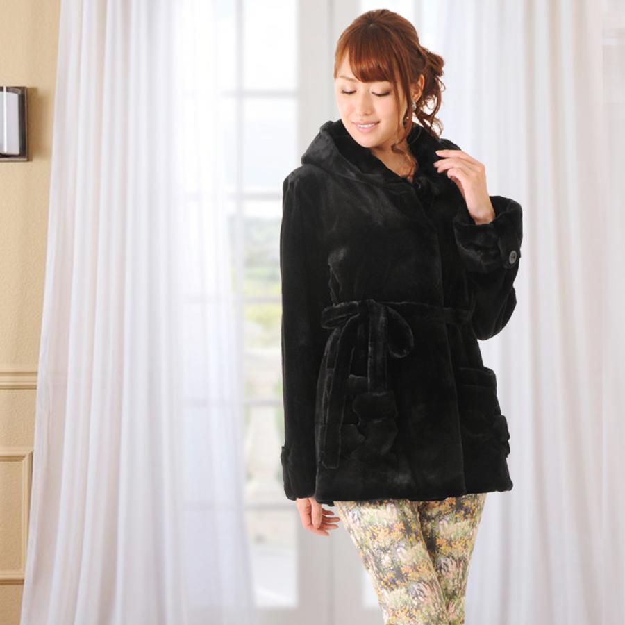 45 割引ブラック M L魅力的な価格 毛皮 シェアード ウィーゼル ハーフコート フード付き ファーコート 秋冬 毛皮コート ギフト コート アウター レディースファッション ファッションブラックml Kapturecam Co Nz