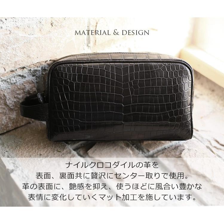 ［5%OFFクーポン］メンズ バッグ ナイルクロコダイル マット加工 ダブルファスナー セカンドバッグ ビジネスバッグ【爆買!!】の画像