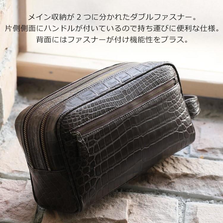 sankyo shokai メンズ バッグ ナイルクロコダイル マット加工 ダブル 