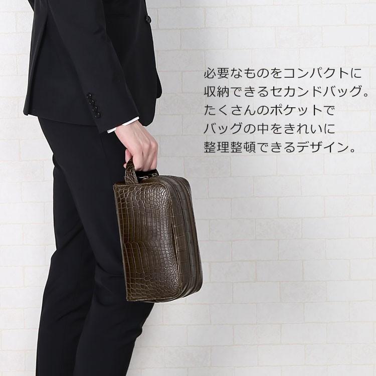 ［5%OFFクーポン］メンズ バッグ ナイルクロコダイル マット加工 ダブルファスナー セカンドバッグ ビジネスバッグ【爆買!!】の画像