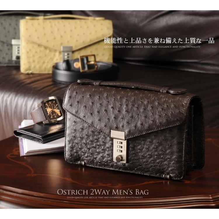 メンズ バッグ オーストリッチ メンズ ハンドバッグ ダイヤルロック付き 鍵付き2way仕様 財布機能付き ギフト Sankyo Shokai 三京商会 通販 Paypayモール