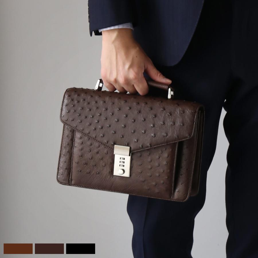 オーストリッチ メンズ バッグ ダイヤルキー付き ビジネス セカンド セカンドバッグ 鍵付き No 9136 ハンドル じゃばら 大きく開閉 9136r Sankyo Shokai 三京商会 通販 Yahoo ショッピング