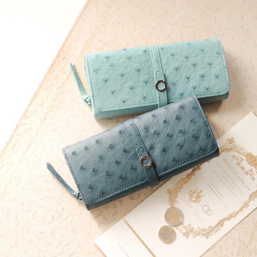 割引の-オーストリッチ 長財布 レディース 多機•能 財布 かぶせ カード