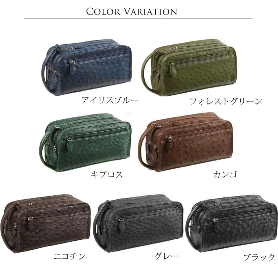 sankyo shokai オーストリッチ セカンド バッグ Wファスナー sankyo shokai オーストリッチ セカンド バッグ Wファスナー